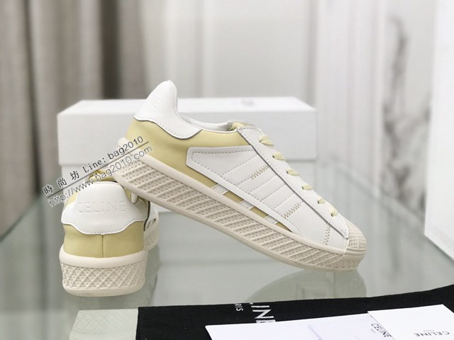 Celine專櫃女鞋 賽琳2022貝殼頭堪比阿迪還香的帆布鞋 平底小白鞋 dx3497